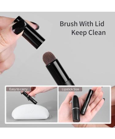 MSQ Reusable Lip Smudge Brush - Professional Portable Lip Brush for Lipstick and Lip Balm - Flat Makeup Tool with Cover - Pure Black - Buy Online on GoSupps.com