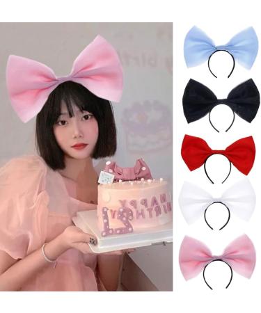 TQUXNGA Elegant wknot Hairband Delicate Decoration Hairpin Oversized w Knot Headband Ornament Headwear for Women and Girls Pink - Buy Online on GoSupps.com