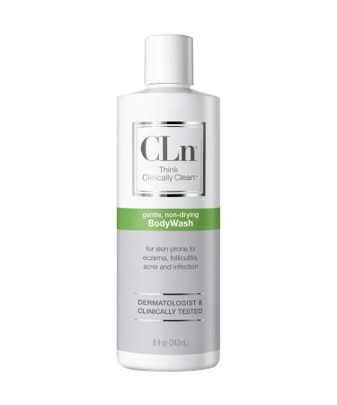 CLn BodyWash - Moisturizing Body Wash, For Skin Prone to Eczema, Dermatitis, Acne, Infection, and Folliculitis (8 fl oz) 8 Fl Oz (Pack of 1)