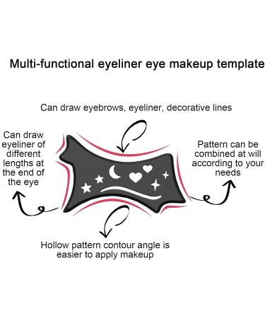 Eyeliners Stencils Wing Tips | Soft Precision Eyeliners Stencils Beveled Design Contour Guide for Makeup Beginners & Beauty Lovers Black - Buy Online on GoSupps.com