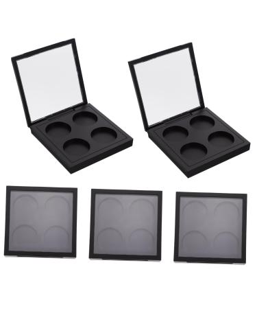 Baluue 5pcs Eye Shadow Blank Empty Cosmetic Eyeshadow Packing Plates Eyeshadow Powder Plate Black As 8.00X7.00X1.30CM Black