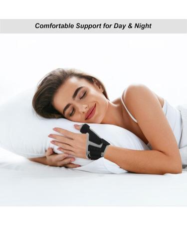 NuCamper Adjustable Thumb Spica Splint Brace for Arthritis & Pain Relief - Right & Left Hand Support with Removable Metal Splints - Buy Online on GoSupps.com