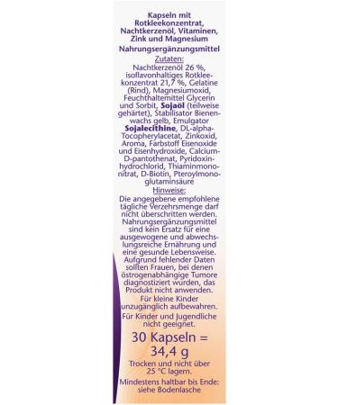 Double Heart Meno Rotklee & Night Cander Oil with Biotin - Women s Menopause Nutrients - 30 Capsules (2 Pack) - Buy Online on GoSupps.com