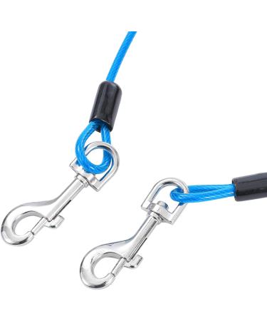 TOPWAY Dog Tie Out Cable 9m/30ft Galvanized Steel Dog Leads with Swivel Hooks Dog Tether Chain for Outdoor Yard and Camping Puppy Pets and Dogs Blue - Buy Online on GoSupps.com