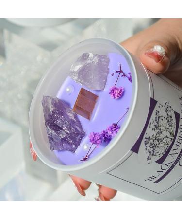 Scented Candles Gifts for Women | Non-Toxic Amber Candle with Crystals & Wooden Wick | Aromatherapy Stress Relief | 50hr Burn Time - Buy Online on GoSupps.com
