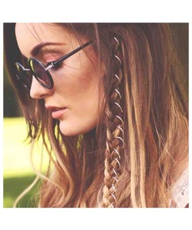 Cimenexe Bohemian Circle Dreadlock Hair Rings Vintage Mini Braid Rings Silver Hair Loops Clips Hair Dreadlock Headwear Decorative Plaits Braid Hair Loop Accessories Jewelry for Women and Girls
