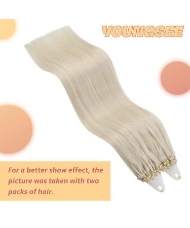 Youngsee Real Hair Microring Extensions - Platinblond 45cm Loop Hair Smooth Remy 50g #60A - Premium Quality Microring Hair Extensions - Buy Online on GoSupps.com