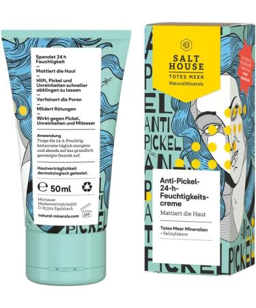 Salthouse Natural Minerals 24 Hour Anti-Blemish Moisturizer - Fast Absorbing - Refines Pores - 50ml - Buy Online on GoSupps.com