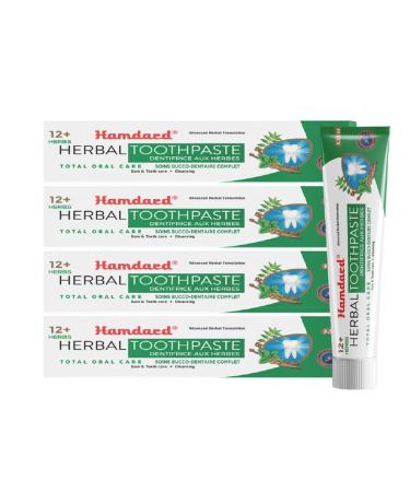 Hamdard 12 Herbs Miswak Total Oral Care Toothpaste 100g / 3.53Oz (Pack of 4)