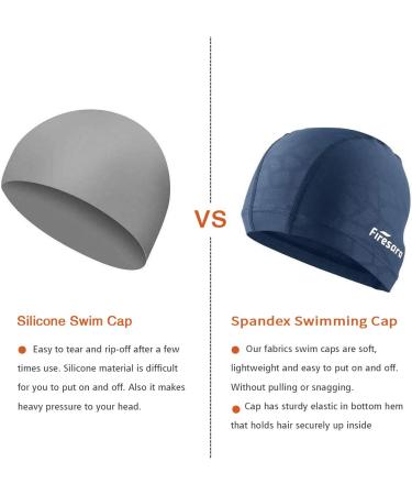 Firesara Fabric Swim Cap - High Elasticity, Breathable, Keeps Hair Clean - For Women, Girls, Men, Kids - Grain Blue (One Size) - Buy Online on GoSupps.com