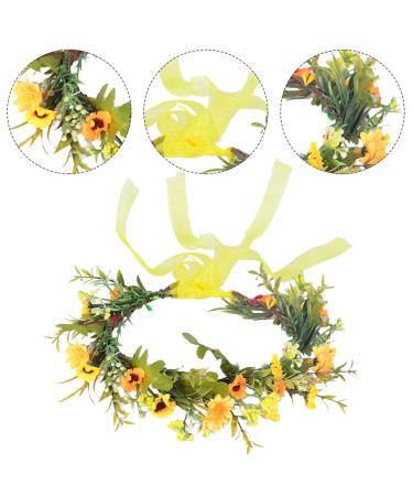 Minkissy Green Leaf Flower Crown | Sunflower Headband & Boho Hair Wreath for Weddings Festivals & Beach Parties - Fashion Hair Jewelry - Buy Online on GoSupps.com
