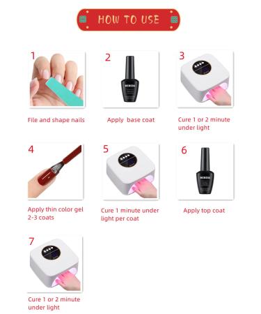 MEMEDA Red Gel Nail Polish Set with UV Nail Lacquer and LED Lamp - 0.5 fl oz - Buy Online on GoSupps.com