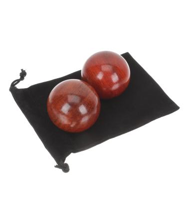 Gogogmy 2 piece of health ball made of wood massage balls Rolling handball handball handmade wooden hand balls massage ball hand exercise wooden ball massage balls Hand training balls
