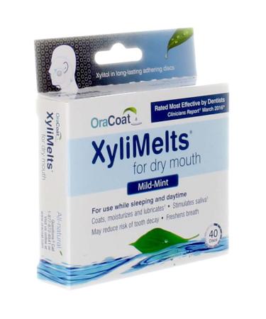 Xylimelts Mint 40 Ct - Fast-acting Oral Adhesive Discs for Dry Mouth Relief - Buy Online on GoSupps.com