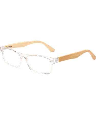 Real Bamboo Reading Glasses | Spring Hinge Rectangular Readers | Genuine Bamboo 1.75X with Case - Buy Online on GoSupps.com