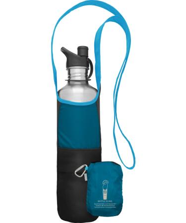ChicoBag rePETe Water Bottle Sling | Recycled Water Bottle Carrier with Strap | Eco Friendly | Aquamarine Pack of 1 Aquamarine