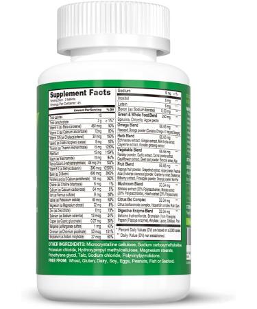 Organic Whole Food Multivitamin for Men Women - Energy & Immune Support - Non-GMO Vegan Tablets - 90 Count - Buy Online on GoSupps.com