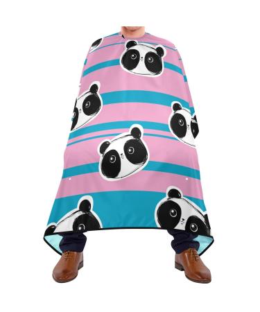 Waterproof Barber Cape -Panda Bear Animal Cheetah Haircut Bib for Men Unisex Hair Cutting Cape(8rp1a)