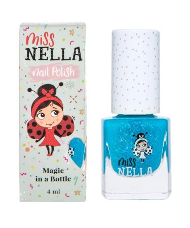 Miss Nella UNDER THE SEA Safe Special blue Glitter Nail Polish for Kids Non-Toxic & Odour Free Formula for Children and Toddlers Natural Water Based for Easy Peel Off