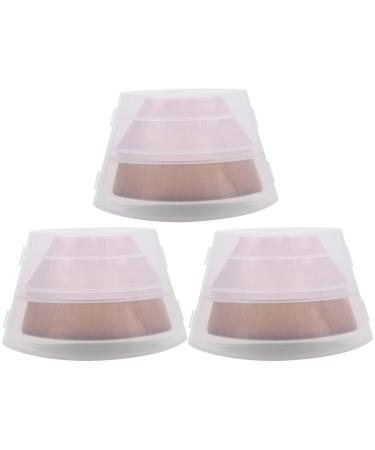 Pack of 3 foundation brushes Not Eat Powder with storage box powder brush blusher brush for foundation cream concealer blusher pink