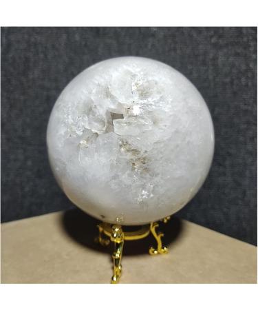 Natural Crystal Rough Natural Sphere Natural White Crystal Cave Moss Water Grass Agate Ball Feng Shui Reiki Home Decoration 1pc 1100-1200g - Buy Online on GoSupps.com
