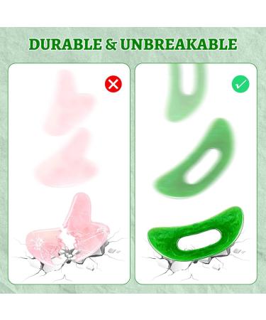 Premium Gua Sha Massage Tool - Larger Plastic Scraping Device for Lymphatic Drainage & Cellulite Relief | Green - Back Neck Face & Leg Massage - Buy Online on GoSupps.com