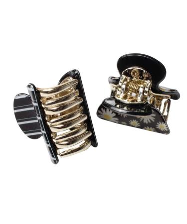 Floral Printed Small Acrylic Hair Claw Clips - Pack of 12 (Color D) - No-Slip Grip for Girls and Women - Buy Online on GoSupps.com