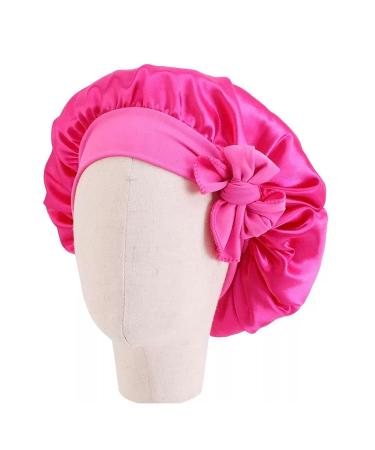 Mommy & Me Matching Satin Bonnets in Fuchsia - Sleep Hats for Adults and Kids - Buy Online on GoSupps.com