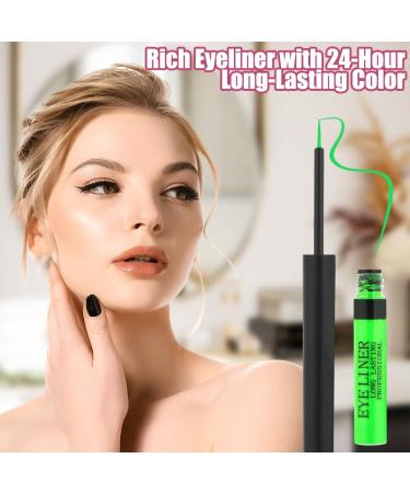 Aomig Matte Felt Tip Liquid Eyeliner Pen Waterproof Long Lasting Smudgeproof Pencil for All Eye Shapes 10 Green - Buy Online on GoSupps.com