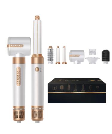 7 in 1 Multistyler Hair Styling Tools Blow Dryer Coanda Tech- 110000RPM High Speed Curling Wand Straightener Brush Volumizer - Auto Wrap Curlers Air Drying Styler Volumizing