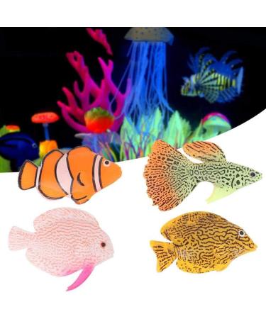 Buy Wenxiaw Artificial Goldfish for Aquariums - 4 Pack Bright Silicone Fake Fish with Suction Cups | Ideal Aquarium Decoration - Buy Online on GoSupps.com