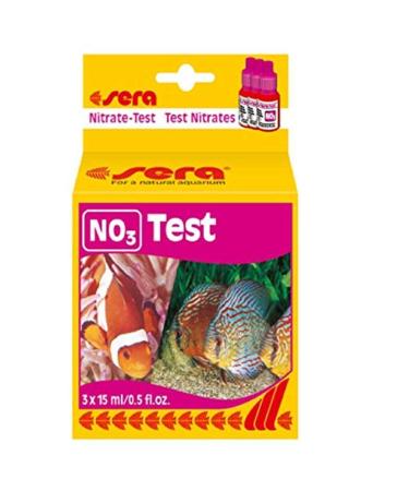 Sera 04510 Nitrat Test (NO3) water test for approx. 60 measurements measures reliably and precisely the nitrate content for sweet and sea water in the aquarium or pond 15 ml (3-pack) single