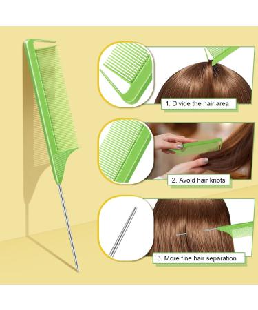 Topsy Hair Tail Tools TsMADDTs 6-Pack Hair Loop Tool Set with French Braid Tool and Rat Tail Comb for Styling - Yellow & Green - Buy Online on GoSupps.com