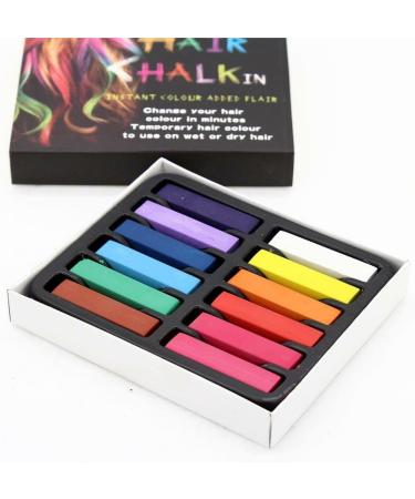 Kids Hair Chalks: Temporary Bright Coloured Dye for Girls - 12 Count Salon Kit for Birthday, Easter & Cosplay - Buy Online on GoSupps.com