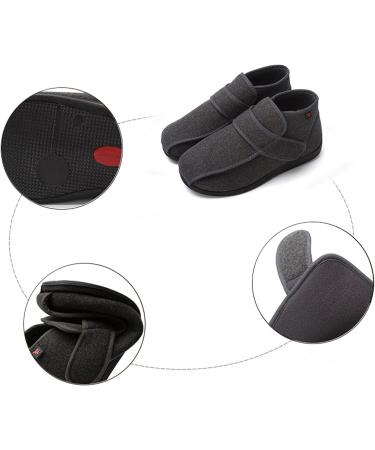 NVBHOF Men's Diabetic Shoes Wide Width - Warm & Comfortable Orthopedic Footwear for Arthritis & Edema - Black - Buy Online on GoSupps.com
