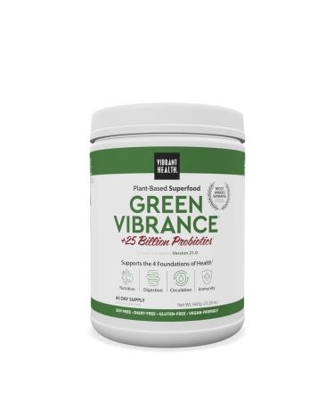 Vibrant Health Green Vibrance Superfood Powder - 60 Day Supply - Super Greens Powder with Over 60 Pure Ingredients
