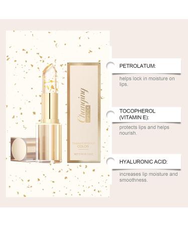 Color Changing Lip Balm - 3.5g Shiny Tint with Gold Leaf | Moisturizing Lip Balm with Gold Leaf Non-Ointment for Women Girlfriends Mothers Grandmothers Makeup Beauty Dry Skin Care - Buy Online on GoSupps.com
