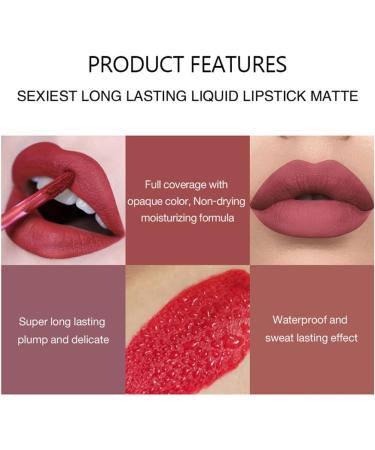  HADAVAKA Matte Color Matte Matte Lipstick Set Long Lasting Velvet Lipstick Set Non-Faded (A) - Buy Online on GoSupps.com