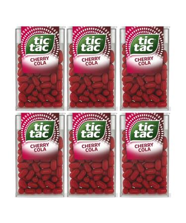 6 x Cherry Cola Tic Tac Mint Sweets For Little Moments of Refreshment - Sold By VR Angel Cherry Cola 6 Count (Pack of 1)