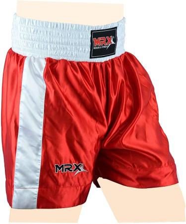 Men's Boxing Shorts for Training & Fitness | MMA Kickboxing Trunks - Red/White - Medium - Buy Online on GoSupps.com