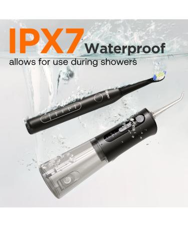 Bitvae Mouth Shower & Electric Toothbrush Combo - 3 Modes 5 Pressure Levels Wireless 4 Heads & Tips - Elegant Black - Buy Online on GoSupps.com
