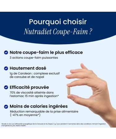 Naturavignon Nutradiet Coupe Faim | Caroube + Nopal | Coupe faim puissant et efficace | Perte de poids rapide et efficace | Minceur perte de poids rapidement | gelule minceur puissante (90) - Buy Online on GoSupps.com