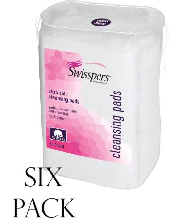 Swisspers Premium Disposable Cotton Facial Cleansing Pads - Pack of 6 | 6 Count Washcloth - Buy Online on GoSupps.com