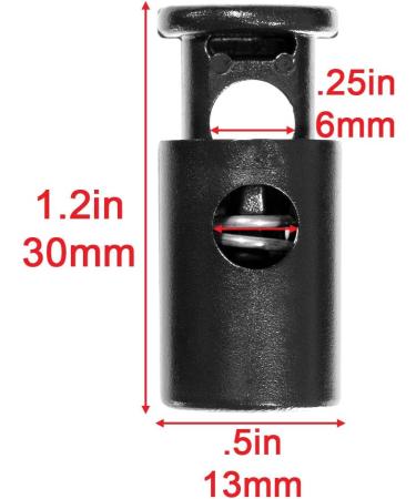 1/4 Inch Heavy Duty Barrel Cord Lock Toggle Stop Sliders - Use with Paracord Drawstrings Accessory Cordage and More (10 Pack) - Buy Online on GoSupps.com