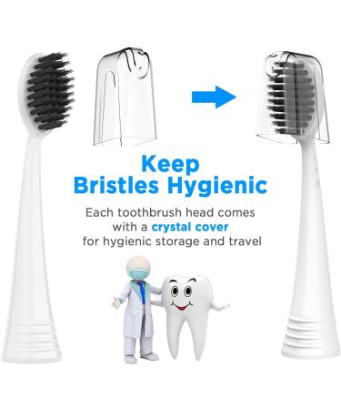 Burst Replacement Toothbrush Heads - Charcoal Bristles, 4 Count with Covers - Buy Online on GoSupps.com