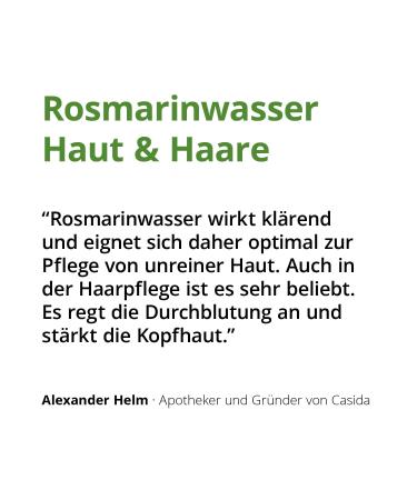 Casida Rosemary Water 100ml | Vitalizing Skin & Hair Care | Pharmacy-Quality Rosemary Extract - Buy Online on GoSupps.com