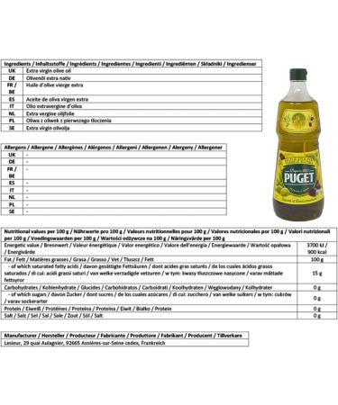 Puget Olive oil - The bottle of 1L - Buy Online on GoSupps.com