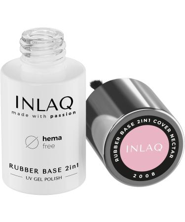 INLAQ 2in1 Rubber Base Gel UV HEMA Free Nectar 6ml | High Opacity Gel Nail Polish & Base Gel Cover Nectar - Hard Gel for Nails - Buy Online on GoSupps.com
