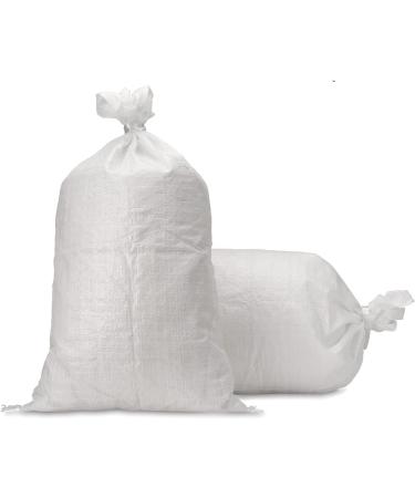 UpNorth Sandbags Box of 50 - Empty Woven Polypropylene Sand Bags with Ties - UV Protected - 14x26 White Color - Buy Online on GoSupps.com