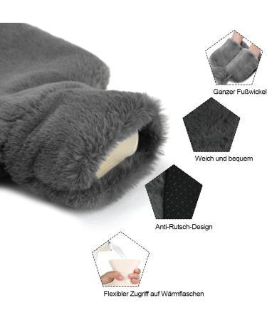 Yidoujin Electric-Free 2-in-1 Foot Warmer Hot Water Bottle & Heating Mat - 2L Soft Heating Pads for Winter - Perfect for Men & Women - Buy Online on GoSupps.com